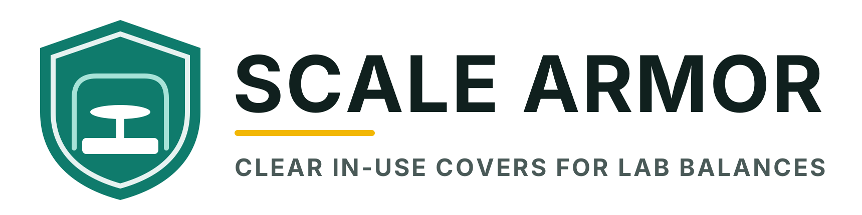 Scale Armor logo - clear in-use covers for lab balances
